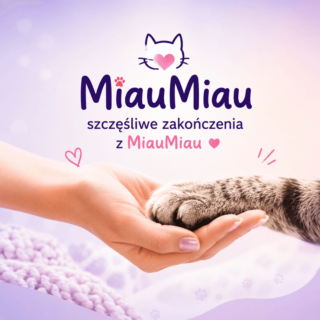 Szczęśliwy zaadoptowany kot